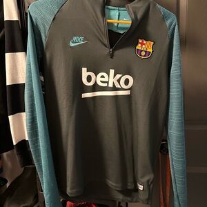 Nike Barcelona Teal and Gray 1/4 zip training Top